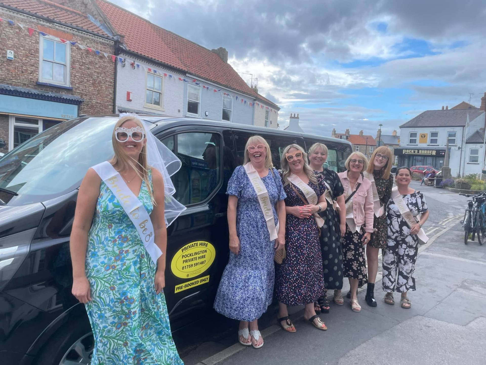 Hen party in Pocklington ready to head off in the 8-seater